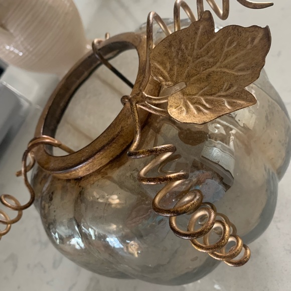 Glass Pumpkin Candle Holder - Picture 2 of 2